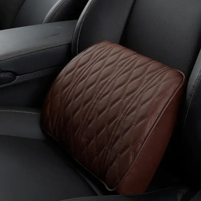 leather Car headrest, car neck pillow, backrest, car seat, universal car lumbar support set