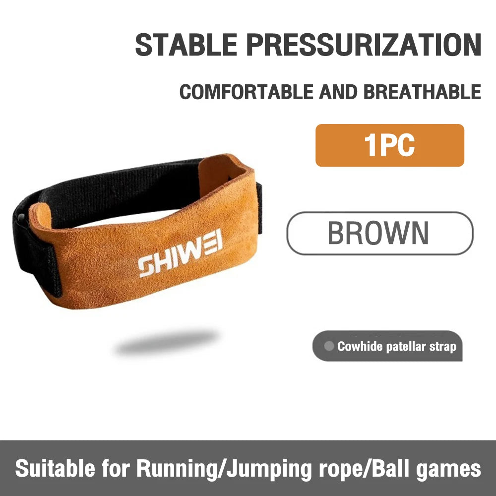 Leather Patellar Strap Knee Pads Support For Fitnes Sport Gym workouts Running Adjustable Band Knee Strap【1PC】