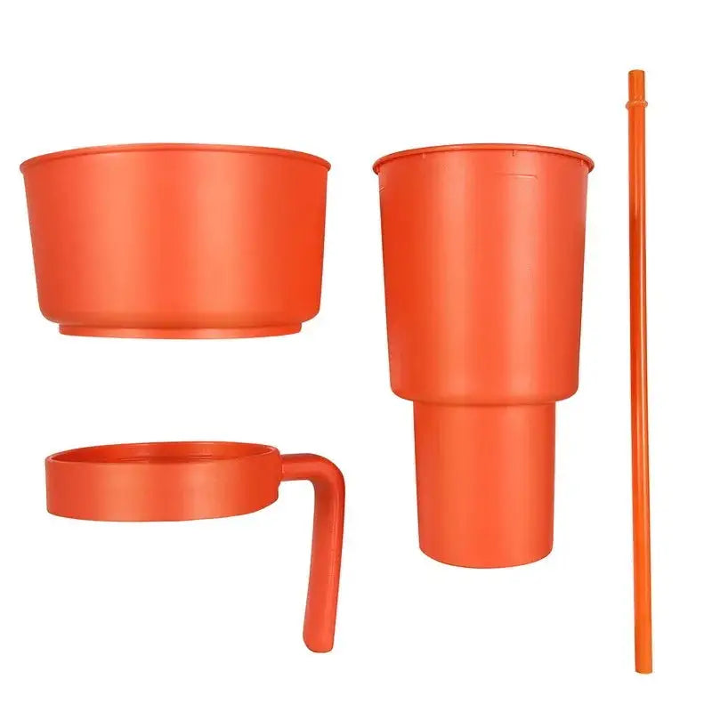 Snack Bowl Drink Cup with Straw 2 & 1
