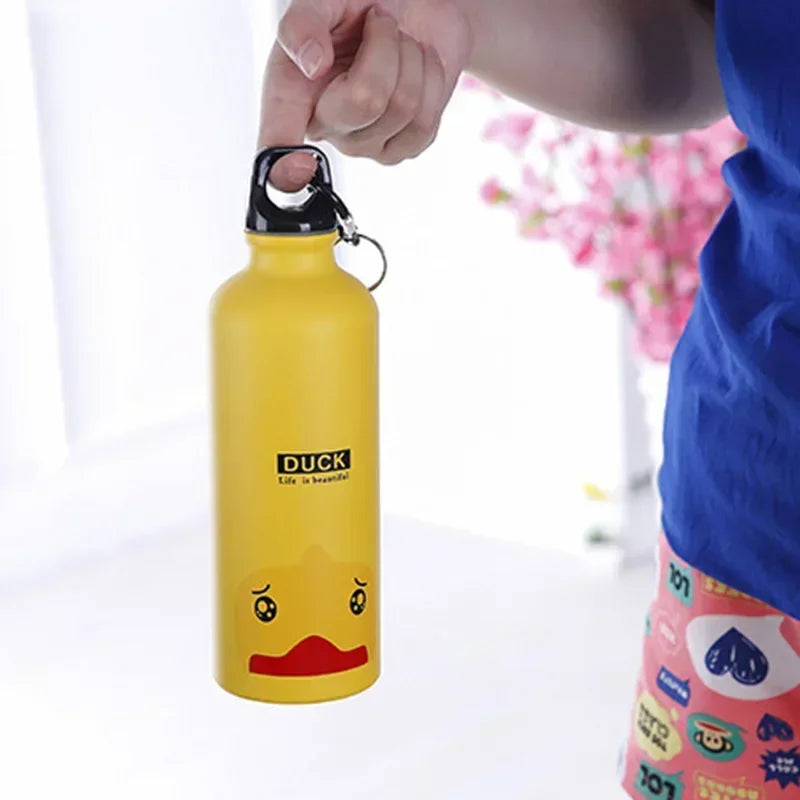 500ML Lovely Animal Pattern Vacuum Thermos for Women Kids Water Coffee Bottle Carabiner Sport Child Vacuum Flask